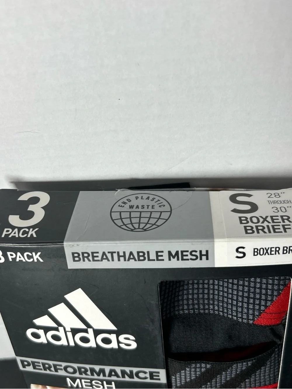 adidas Men’s Performance Mesh Boxer Briefs - Black & Red (3 Pack) adult small